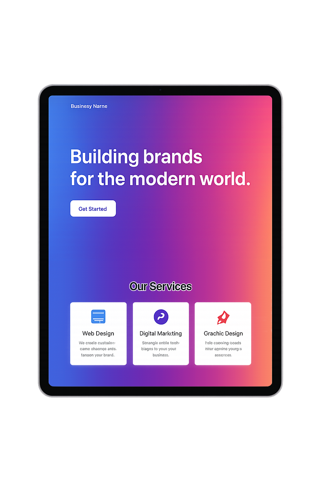Responsive Design iPad Responsives Webdesign von EISEN-IT auf einem iPad Pro – kreative Startseite